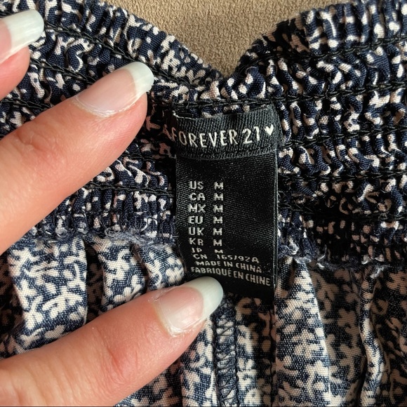 Forever 21 Backless Strapless Mini Dress - Navy/Ivory, Size M - Picture 10 of 11